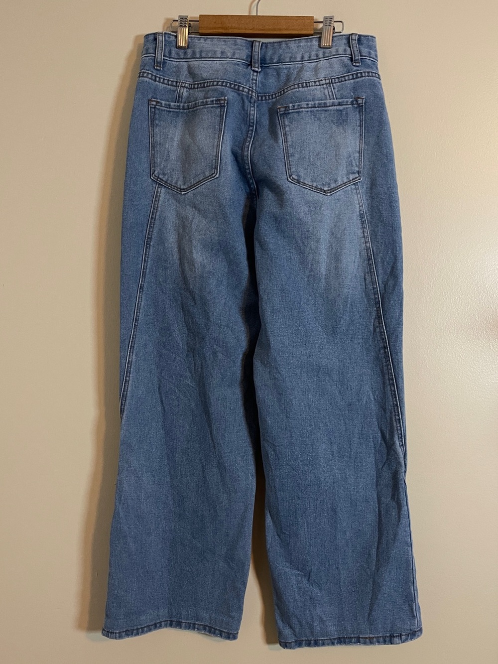 Commense Jeans Womens Medium Blue Wide Leg High Waist Denim Normcore Cute Casual - Picture 5 of 11
